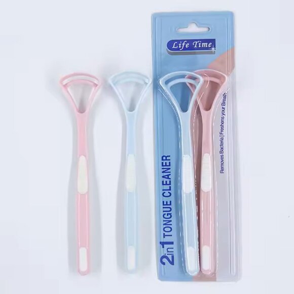 Life Time Tongue Cleaner scraper plastic adult and kids 4pcs Life Time - Picture 2 of 7